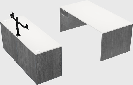 Parallel desk with credenza