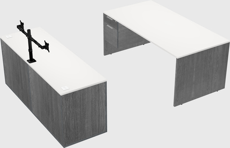 Parallel desk with credenza