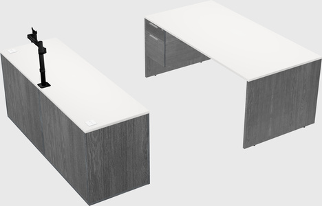 Parallel desk with credenza