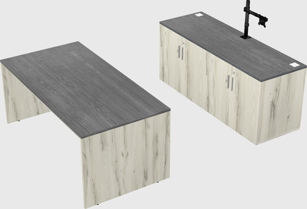 Parallel desk with credenza