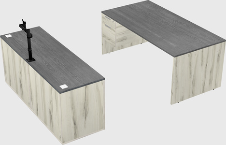 Parallel desk with credenza