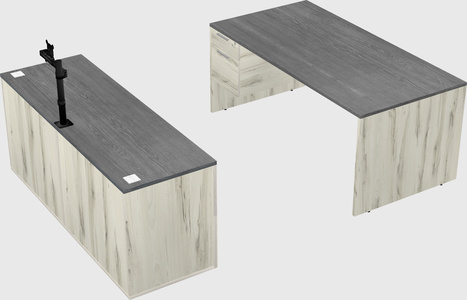 Parallel desk with credenza
