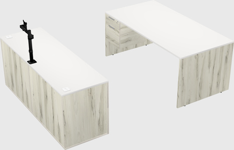 Parallel desk with credenza