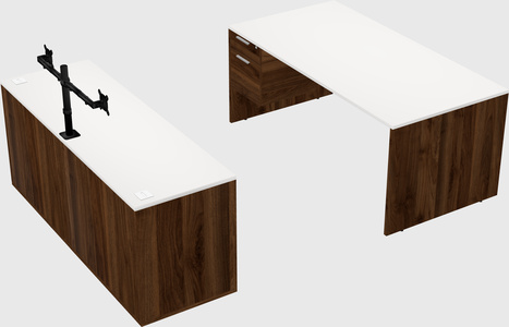 Parallel desk with credenza