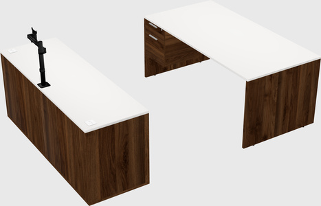 Parallel desk with credenza