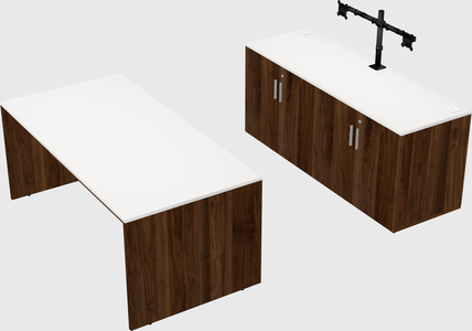 Parallel desk with credenza