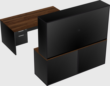 Parallel desk with credenza