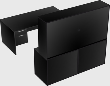 Parallel desk with credenza