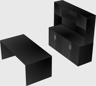 Parallel desk with credenza