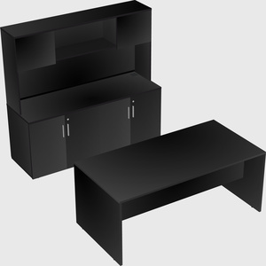 Parallel desk with credenza