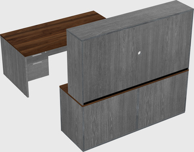 Parallel desk with credenza