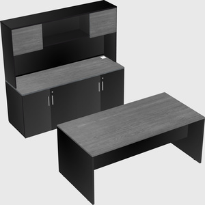 Parallel desk with credenza
