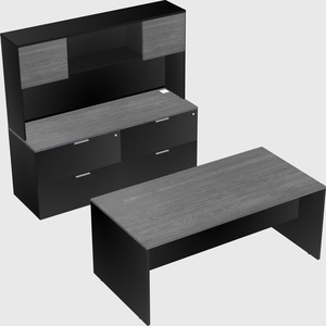Parallel desk with credenza