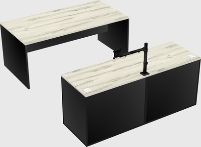 Parallel desk with credenza