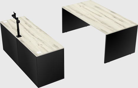 Parallel desk with credenza