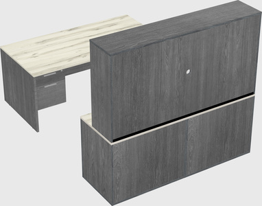 Parallel desk with credenza