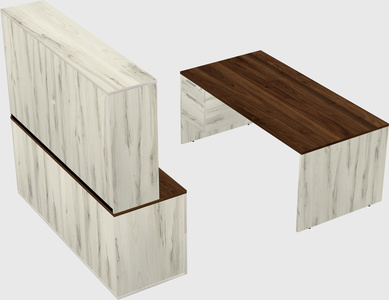 Parallel desk with credenza