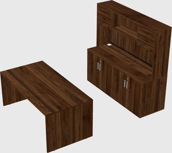 Parallel desk with credenza