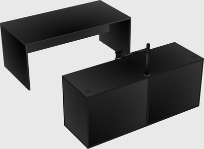 Parallel desk with credenza