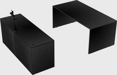 Parallel desk with credenza