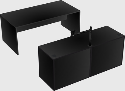 Parallel desk with credenza