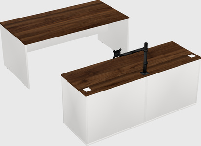Parallel desk with credenza