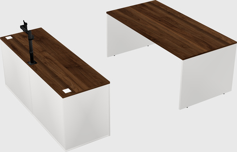 Parallel desk with credenza