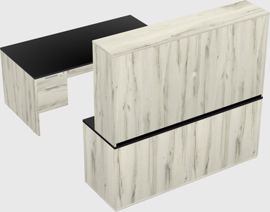 Parallel desk with credenza
