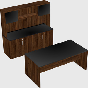Parallel desk with credenza