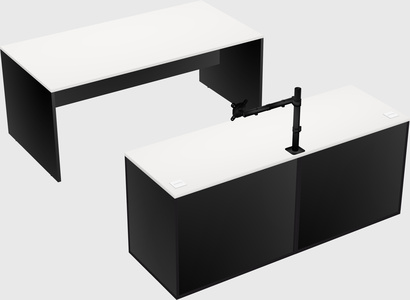 Parallel desk with credenza
