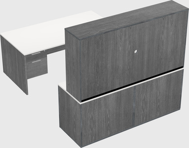 Parallel desk with credenza