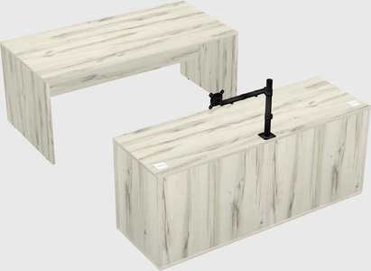 Parallel desk with credenza