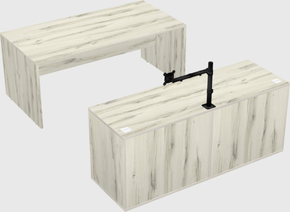 Parallel desk with credenza