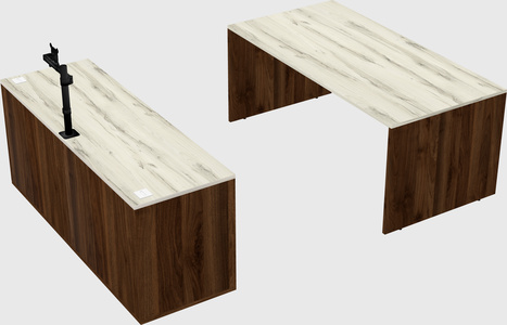 Parallel desk with credenza