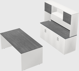 Parallel desk with credenza
