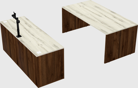 Parallel desk with credenza