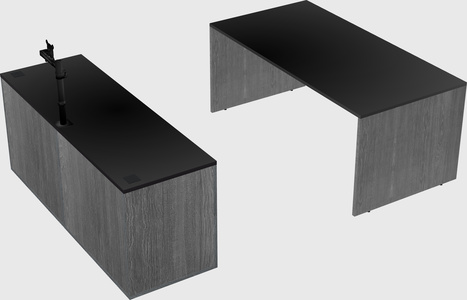 Parallel desk with credenza