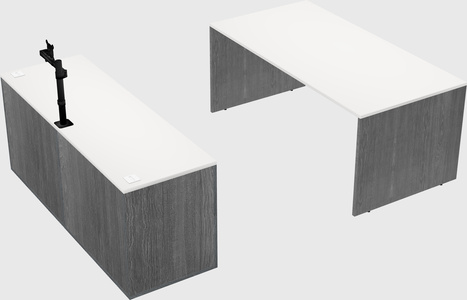 Parallel desk with credenza