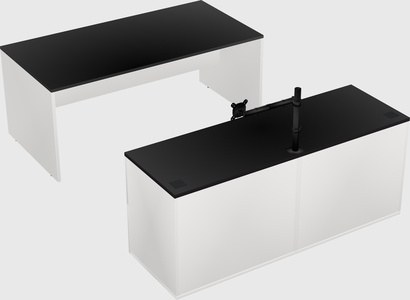 Parallel desk with credenza