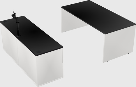 Parallel desk with credenza