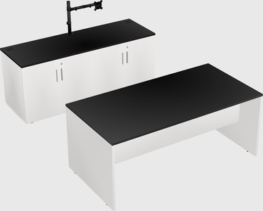 Parallel desk with credenza