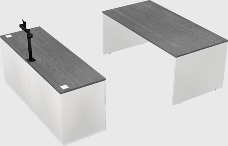 Parallel desk with credenza