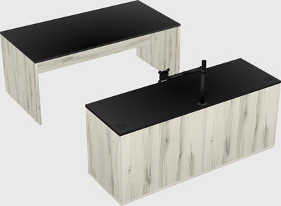 Parallel desk with credenza