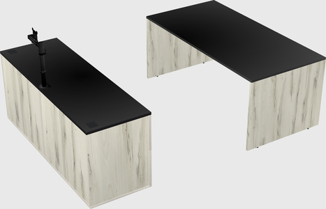 Parallel desk with credenza
