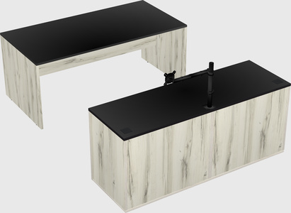 Parallel desk with credenza