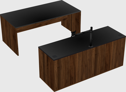 Parallel desk with credenza