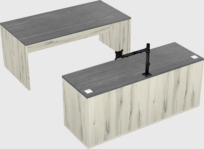 Parallel desk with credenza
