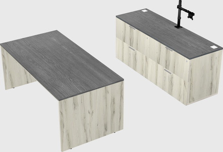 Parallel desk with credenza