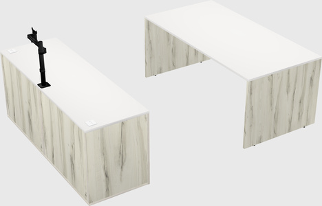 Parallel desk with credenza