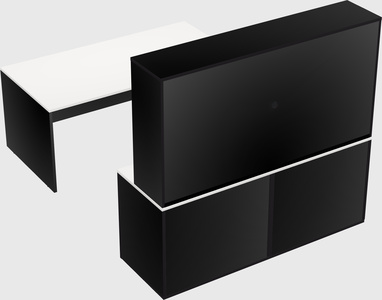 Parallel desk with credenza